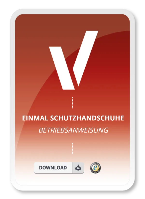 Produktbild Betriebsanweisung für Einmal-Schutzhandschuhe zum Sofort-Download.