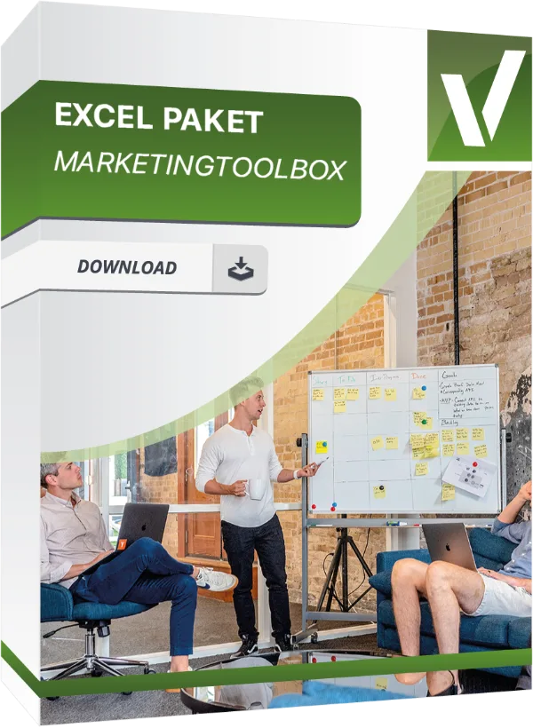 Produktbox Excel-Paket Marketing Toolbox zum Sofort-Download.